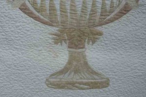 Detail of urn design on quilt